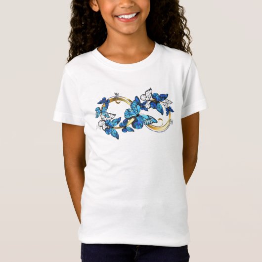 Symbol Infinity of Blue Morpho Butterflies T-Shirt (Vorderseite)