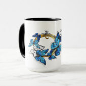 Symbol Infinity of Blue Morpho Butterflies Tasse (Vorderseite Links)