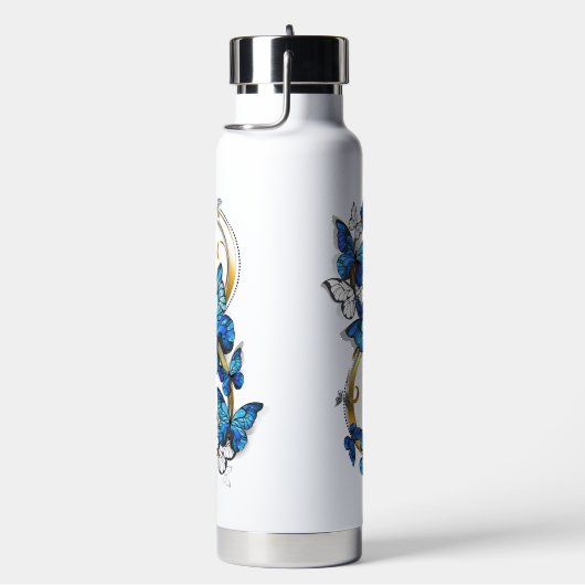 Symbol Infinity of Blue Morpho Butterflies Trinkflasche (rechts)