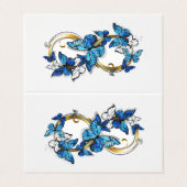Symbol Infinity of Blue Morpho Butterflies Visitenkarten (Außenseite Aufgefaltet)