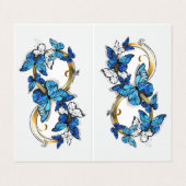 Symbol Infinity of Blue Morpho Butterflies Visitenkarten (Außenseite Aufgefaltet)
