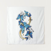 Symbol Infinity of Blue Morpho Butterflies Wandteppich (Vorderseite (Horizontal))