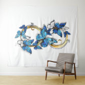 Symbol Infinity of Blue Morpho Butterflies Wandteppich (Beispiel (Horizontal))