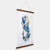 Symbol Infinity of Blue Morpho Butterflies Wandteppich Mit Holzrahmen (Gewinkelt)