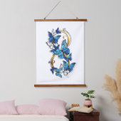 Symbol Infinity of Blue Morpho Butterflies Wandteppich Mit Holzrahmen (Schlafzimmer)