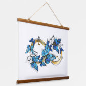 Symbol Infinity of Blue Morpho Butterflies Wandteppich Mit Holzrahmen (Gewinkelt)