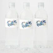 Symbol Infinity of Blue Morpho Butterflies Wasserflaschenetikett (Flaschen)