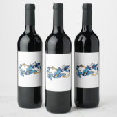 Symbol Infinity of Blue Morpho Butterflies Weinetikett (Flaschen)