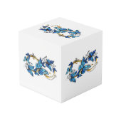 Symbol Infinity of Blue Morpho Butterflies Würfel (Rückseite Schrägansicht)