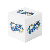 Symbol Infinity of Blue Morpho Butterflies Würfel (Vorderseite Schrägansicht)