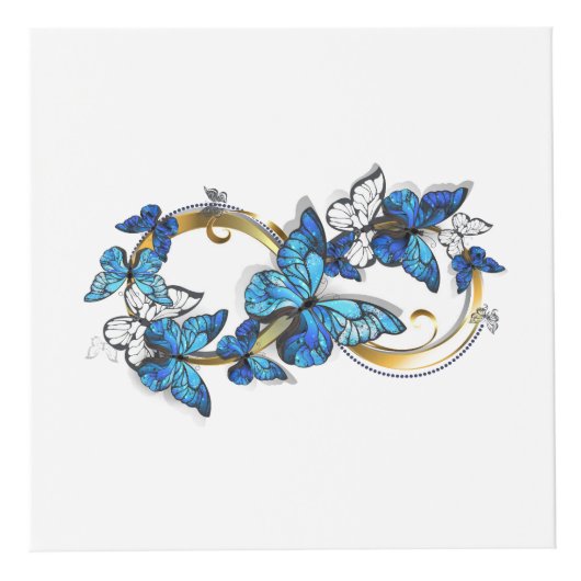 Symbol Infinity of Blue Morpho Butterflies Würfel (Vorderseite)