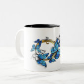 Symbol Infinity of Blue Morpho Butterflies Zweifarbige Tasse (Vorderseite Links)