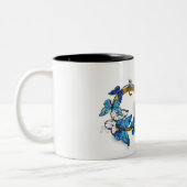 Symbol Infinity of Blue Morpho Butterflies Zweifarbige Tasse (Links)