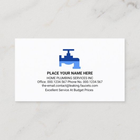 Symbol Klempner für blaue Klempner Visitenkarte (Rückseite)