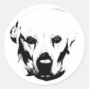 Symbol: Labrador mit Loyal-Look Runder Aufkleber