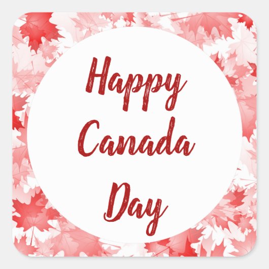 Symbol-Logo-Logo für Red Maple Leaf Canada Quadratischer Aufkleber (Vorderseite)