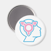 Symbol Magnet für den Trans Pride (Vorderseite/Rückseite)