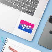 Symbol-Markierung für Bisexual Aufkleber (Laptop mit iPhone)