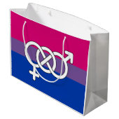Symbol-Markierung für Bisexual Große Geschenktüte (Rückseite Schrägansicht)
