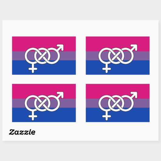 Symbol-Markierung für Bisexual Rechteckiger Aufkleber (Blatt)