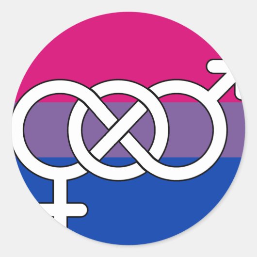 Symbol-Markierung für Bisexual Runder Aufkleber (Vorderseite)