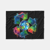 Symbol mit Earth Supporting Earth Day Eve gerecyce Fleecedecke (Vorderseite (Horizontal))