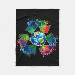 Symbol mit Earth Supporting Earth Day Eve gerecyce Fleecedecke