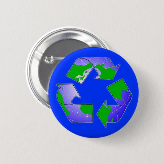 Symbol mit Erdtaste Gerecycelt Button (Vorne & Hinten)