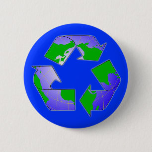 Symbol mit Erdtaste Gerecycelt Button
