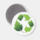 SYMBOL MIT LEAF gerecycelt Magnet (Vorderseite/Rückseite)