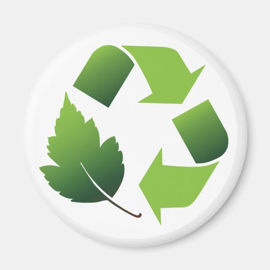SYMBOL MIT LEAF gerecycelt Magnet (Vorne)