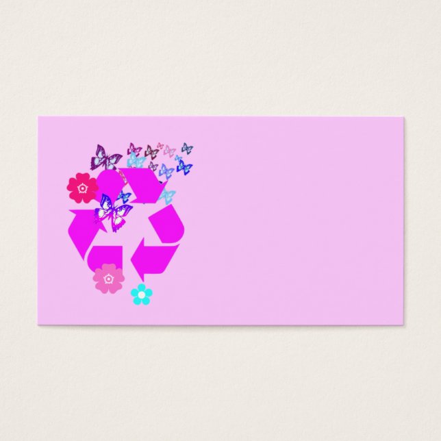 Symbol mit Schmetterlingen und Blume gerecycelt (Vorderseite)