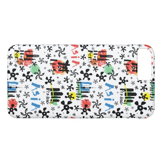 Symbol-Muster Asiens | Case-Mate iPhone Hülle (Rückseite (Horizontal))