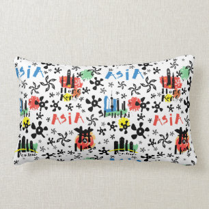Symbol-Muster Asiens Lendenkissen