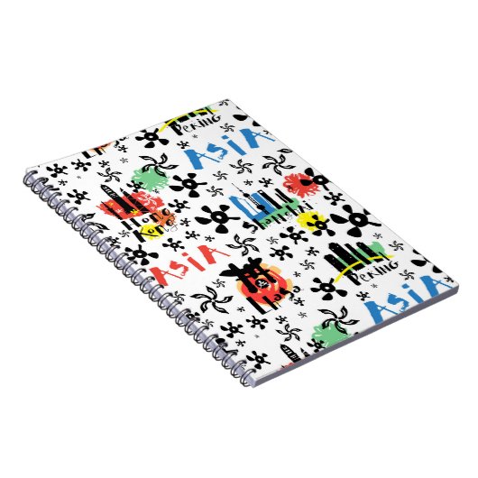 Symbol-Muster Asiens | Notizblock (Rechte Seite)