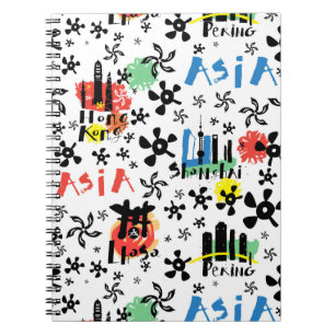 Symbol-Muster Asiens   Notizblock