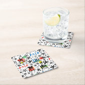 Symbol-Muster Asiens | Rechteckiger Pappuntersetzer (Vor Ort)