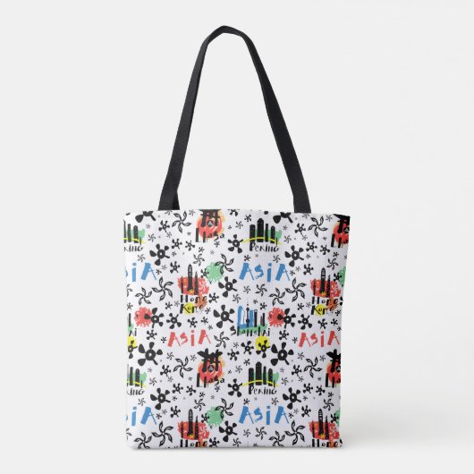 Symbol-Muster Asiens | Tasche (Rückseite)