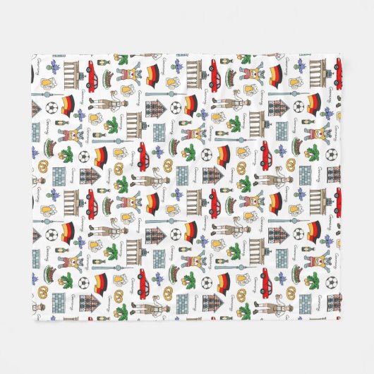 Symbol-Muster Deutschlands | Fleecedecke (Vorderseite (Horizontal))