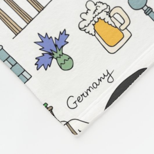 Symbol-Muster Deutschlands | Fleecedecke (Ecke)