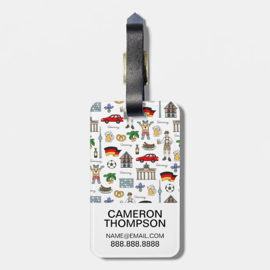 Symbol-Muster Deutschlands | Gepäckanhänger (Rückseite vertikal)