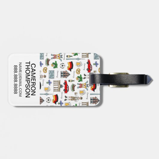 Symbol-Muster Deutschlands | Gepäckanhänger (Rückseite horizontal)