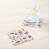 Symbol-Muster Deutschlands | Rechteckiger Pappuntersetzer (Vor Ort)