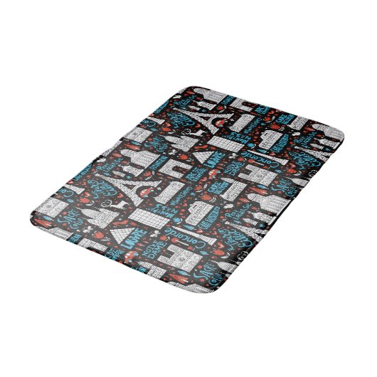 Symbol-Muster Frankreichs | Badematte (Schrägansicht)