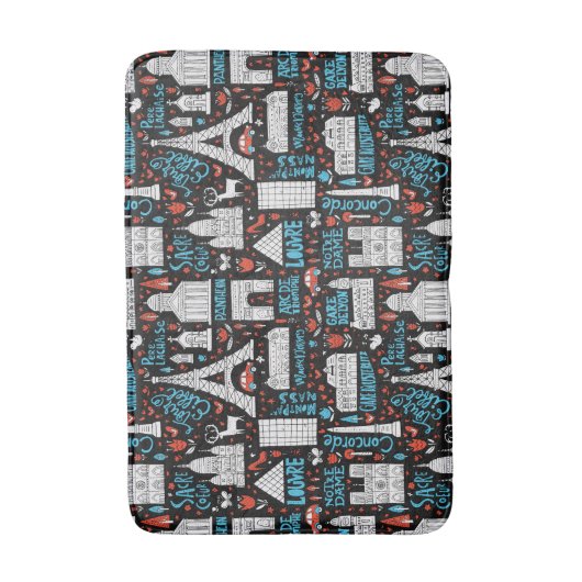 Symbol-Muster Frankreichs | Badematte (Vorderseite Vertikal)