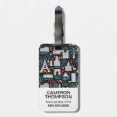 Symbol-Muster Frankreichs | Gepäckanhänger (Rückseite vertikal)