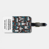 Symbol-Muster Frankreichs | Gepäckanhänger (Rückseite horizontal)