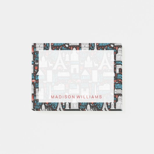 Symbol-Muster Frankreichs | Post-it Klebezettel (Vorderseite)