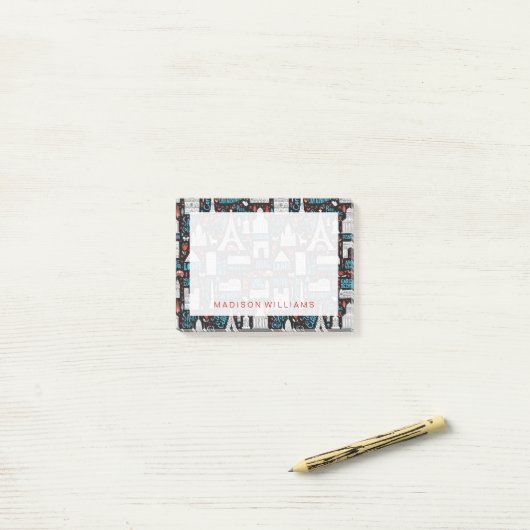 Symbol-Muster Frankreichs | Post-it Klebezettel (Auf Schreibtisch)