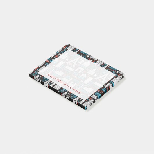 Symbol-Muster Frankreichs | Post-it Klebezettel (angewinkelt)